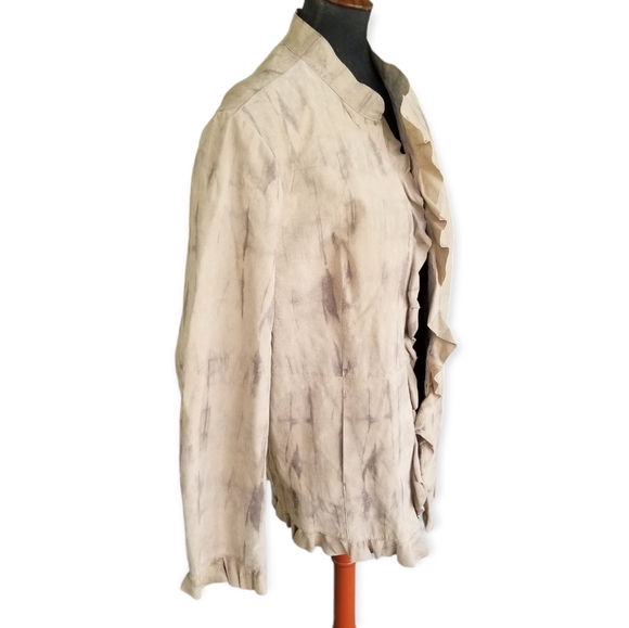 Chi by Falchi, XL size Boho distressed, stone-wash-style 100% suede jacket - Picture 7 of 11